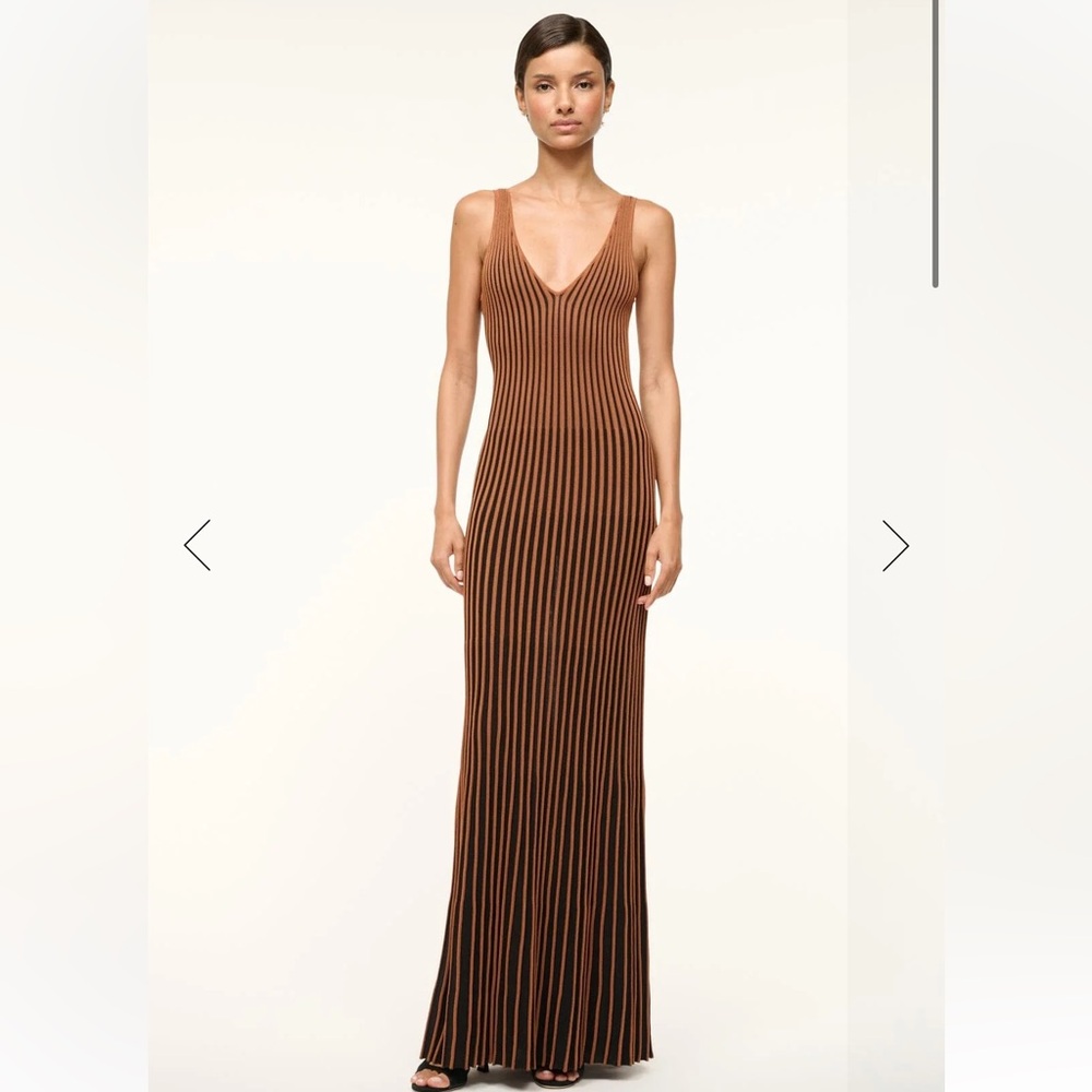CLARETTA DRESS TAN BLACK